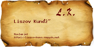 Liszov Kunó névjegykártya
